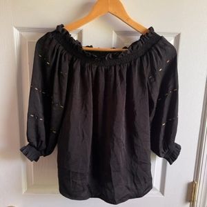 Women's Vince Camuto Off The Shoulder Ruffle Blouse, Size X-Small - Black